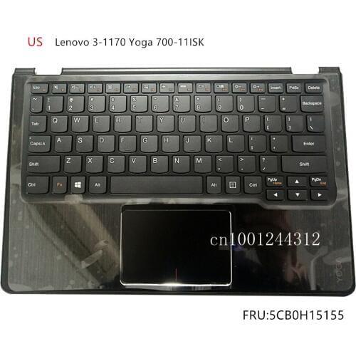 New Original For Lenovo 3-1170 Yoga 700-11ISK US Palmrest Upper Case Keyboard Bezel Cover 5CB0H15155