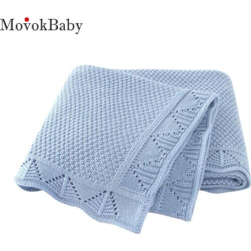 Baby Blankets Knitted Newborn Soft Warm Swaddle Wrap Sleep Sacks 100*80cm Kids Bath Towels Children Outdoor Stroller Accessories