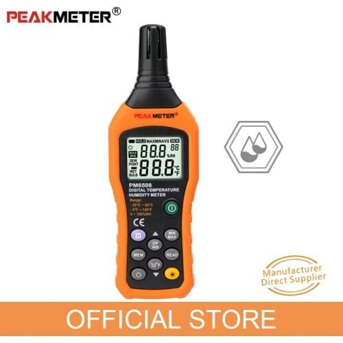 Official PEAKMETER PM6508 Digital Temperature Humidity Hygrometer Thermometer Weather Station meter