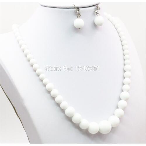 6-14mm Natural Accessories Stone Beads Necklace Women Girls Gifts Jewelry Making Lucky Stone Earrings Sets Valentines Day gift