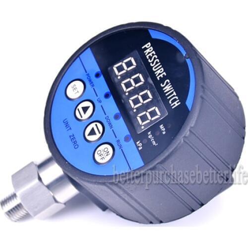 2A Fuse 0-16bar(232psi) 12VDC G1/4 0.5% Air Compressor or Water Pump Intelligent Digital Pressure Switch