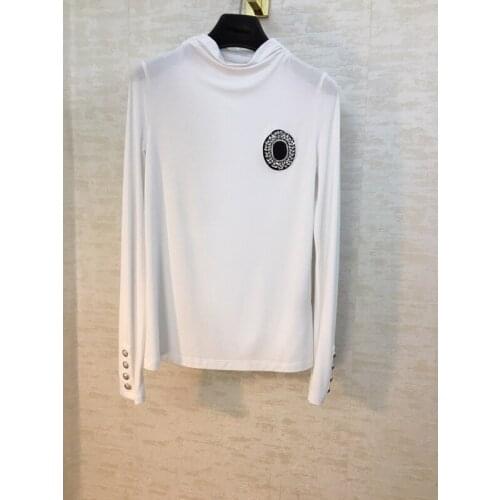 Sale! 11.7 Fashion Hot Turtleneck Letter Crystal Diamonds Beading Elastic Slim Long Sleeve T-shirt Top Women