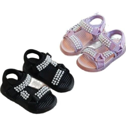Fashion Beading Princess Summer Sport Little Girl Beach Sandals 2021 For Kids Sandals Baby Children Shoes 2 3 4 5 6 7 8 9 Years
