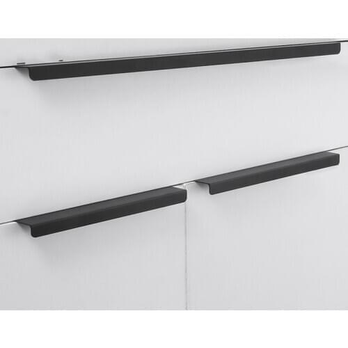 Hidden Cabinet Handles Aluminum Alloy Kitchen Handles Cupboard Pulls Drawer Knobs Furniture Room Door Hardware