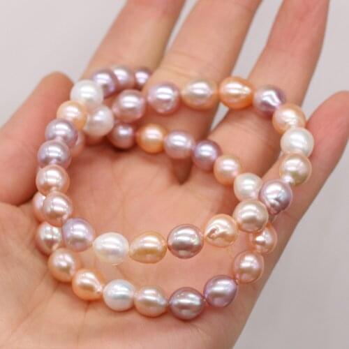 Mixed Colors Beads Natural Freshwater Pearl Hand-Carved Rice Shape Bead For Jewelry Making DIY Necklace Bracelet Ms Gift 8-9mm