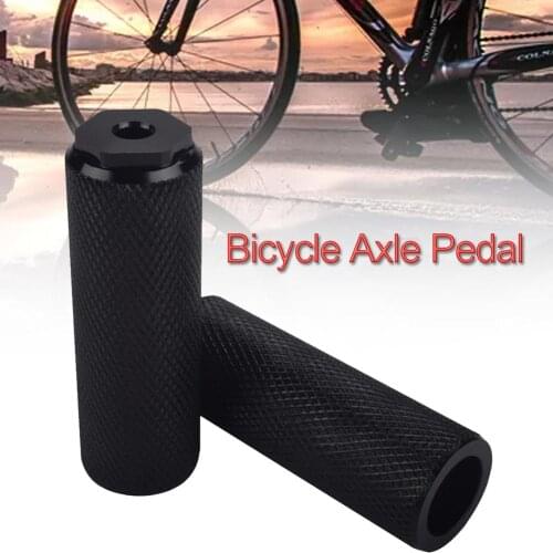 BMX Mountain Bike Bicycle Axle Pedal Alloy Foot Stunt Pegs Cylinder Black MTB Bike Pedal Anti-Slip Front Rear Axle Foot Pick