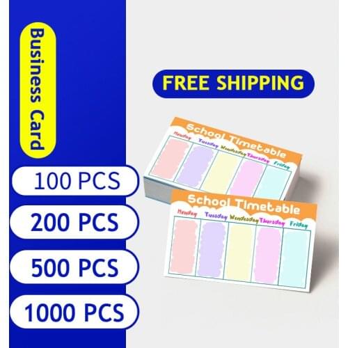 Business Card Custom Printable 300Gsm Paper Calling Cards Clean Edge 100/ 200/500/1000/Lot Colorful Visiting Tags Logo Printing
