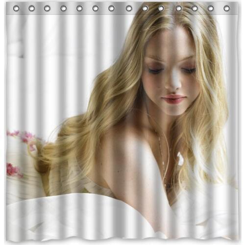 Amanda Seyfried Pattern Bathroom Decorative Curtain Waterproof Polyester Eco-Friendly DIY Shower Curtains 180*180cm