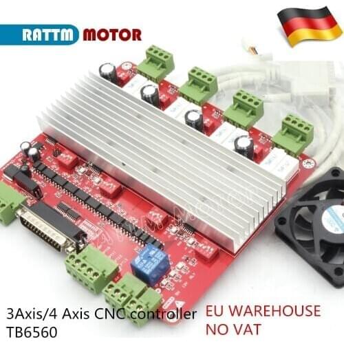 EU Delivery! High speed Optocoupler 3Axis or 4 Axis CNC controller TB6560 stepper motor driver board & DB25 bable