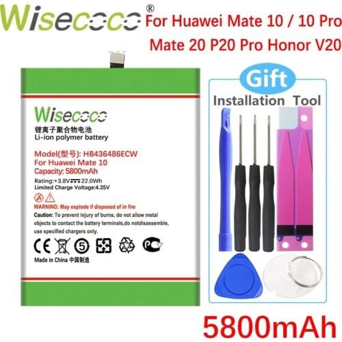 Wisecoco HB436486ECW 5800mAh Battery For Huawei Mate 10 Lite Nova 2 Plus Nova 2I Honor 9i G10 BAC-AL00 7X Mate 10 Pro Cellphone