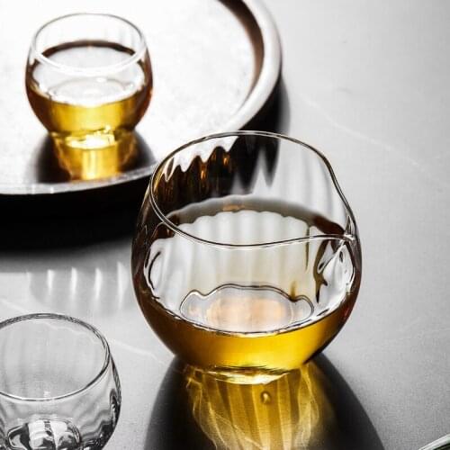 Bright Transparent Glass Cup Modern Simple Lead-free Glass Tea Cup Japanese Style Fair Cup Lightweight Cup Body Kungfu Tea Set