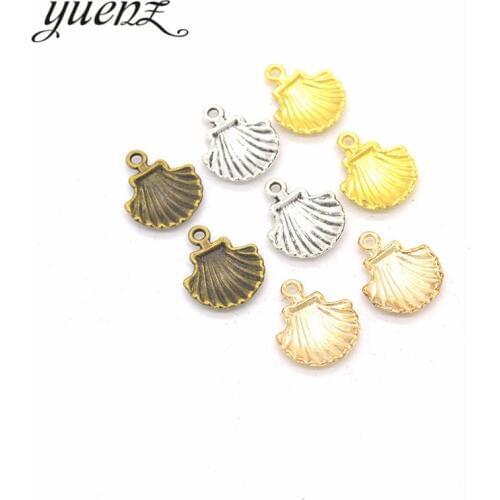 YuenZ 25pcs 5color Antique Sliver shell Charm DIY metal charms for jewelry making 18*15mm D704