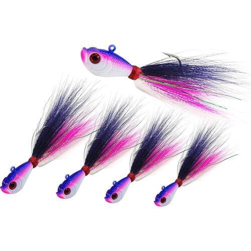 Hyaena 3 pcs/lot Hard Fishing Lure lifelike Lead Head Jig Fishing Hook Jigging Bait with Feather 7g 14g 28g 42g 56g