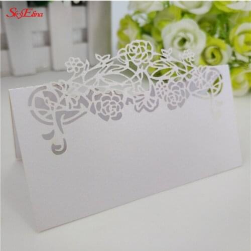 100Pcs Creative Hollow Table Cards Laser Cut Paper Vine Shape Seat Cards For Wedding Party Decoration Name Place Cards 6ZSH872