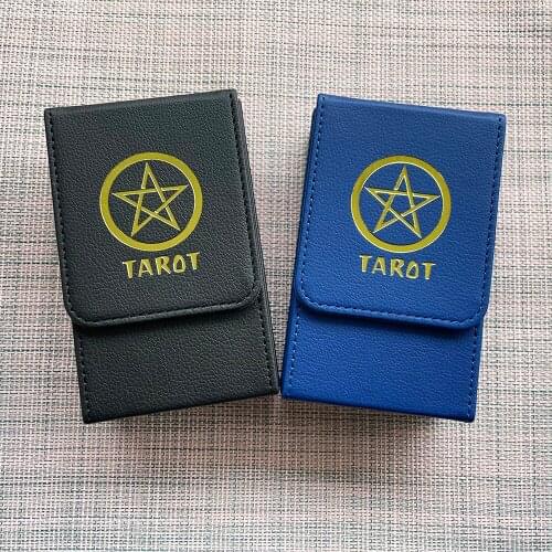 80 Cards Tarot Card Box Universal PU Leather Tarot Organizer Storage Case Game Double Layer Collection Flip Cover Tarot Holder