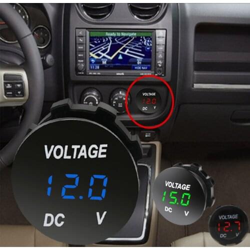 Car Battery Voltmeter DC LED Digital Display 12V Motorcycle Modified Vehicle Voltmeter Detector 24V