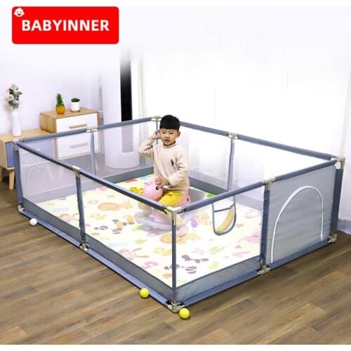 BABYINNER Children Play Fence Heighten Baby Safety Bumper Portable Toddle Playpen Infant Ball Pool Playground Safe Guardrail Bar