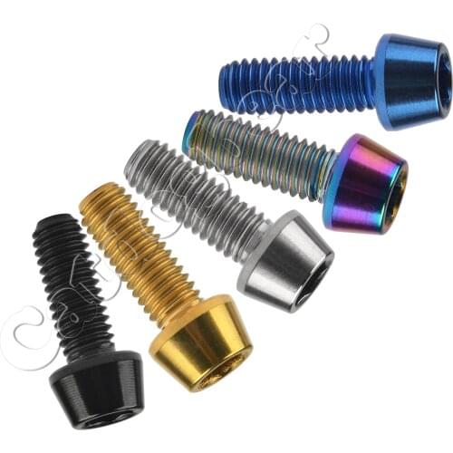 Catdogbear Titanium Bolts M6x16 18 20 25mm Hex Allen Tapered Disc Brake Bolt Bicycle Screw 6pcs/lot