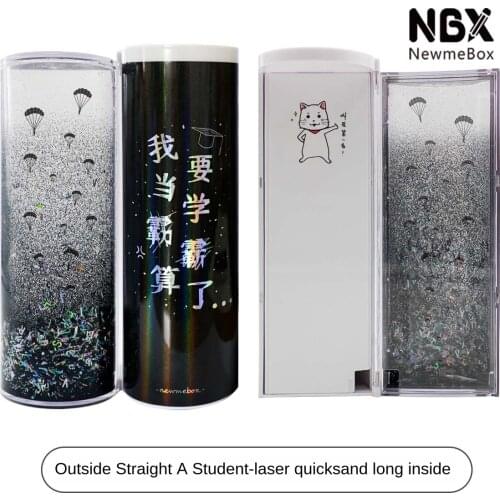 NBX black and white series school supplies cool pen box creative pen container stationery bag
