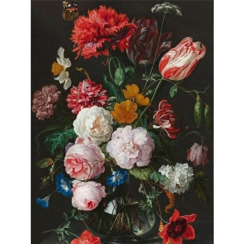 Flowers DIY 11CT Embroidery Cross Stitch Kits Craft Needlework Set Printed Canvas Cotton Thread Home Decoration Wholesale Sale