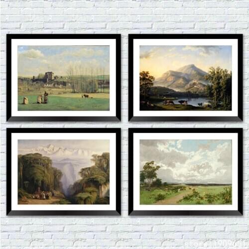 No frame classical forest tree forest landscape canvas printings oil painting printed on cotton home wall art decoration picture