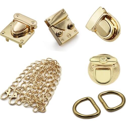 Leather shoulder bag metal accessories leather handicrafts ladies handbag DIY bag hardware accessories flip lock buttons