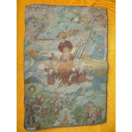 Beautiful Old Tibetan TangKa Painting(Religious scroll painting)----Buddha image,handmade, Banners form,Free shipping