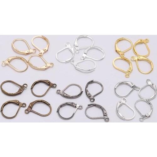 20Pcs/lot 15x10mm Metal Lever Back Ear Wire French Earring Hooks Wire Settings Base For DIY Earrings Jewelry Making Findings