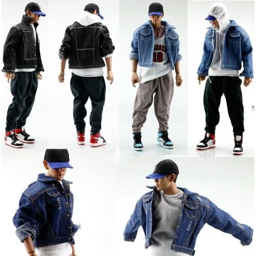 1/6 Scale Soldier Model Trend Casual Hip-hop Three-color Denim Jacket Top Model Toy for 12" Action Figure Body Doll Accessory