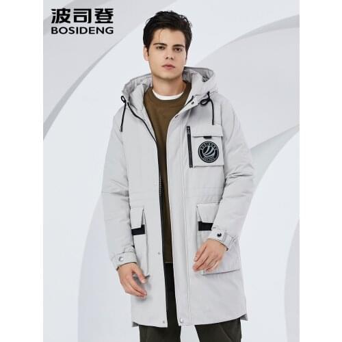 Bosideng Down Coat Middle-long Jacket-style Men Winter Fashion Windproof Big pockets B80141115