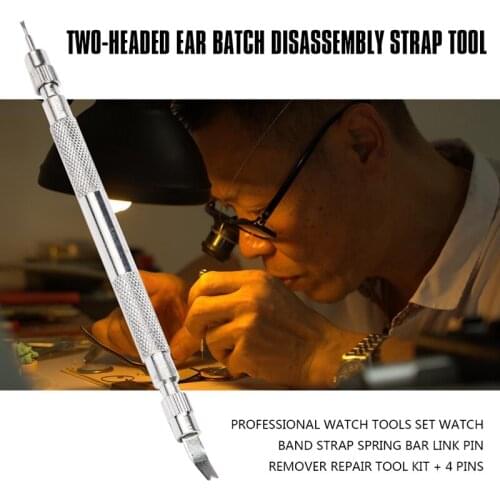 Professional Watch Tools Set Watch Band Strap Spring Bar Link Pin Remover Repair Tool Kit + 4 Pins