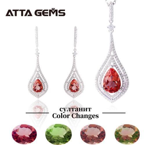 Diaspore Sterling Silver Jewelry Set Pear Cut Classic Simple Style Jewelry Design S925 Women Fine Jewelry Birthday Party Gifts