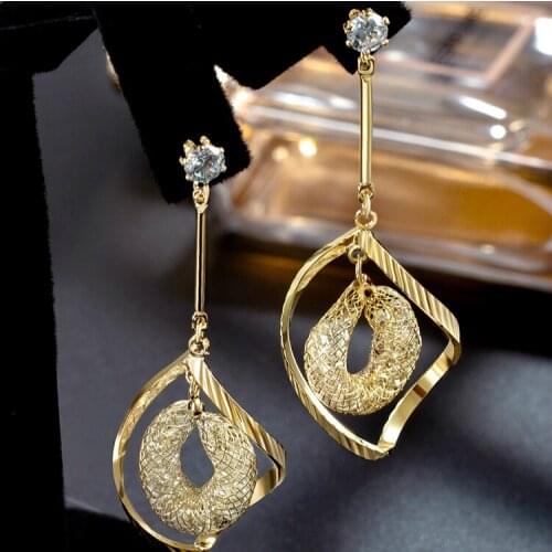 New Simple Spiral Curved Long Drop Earrings for Women Wave Design Fashion Jewelry Wholesale Party Wedding Earrings Free Shipping