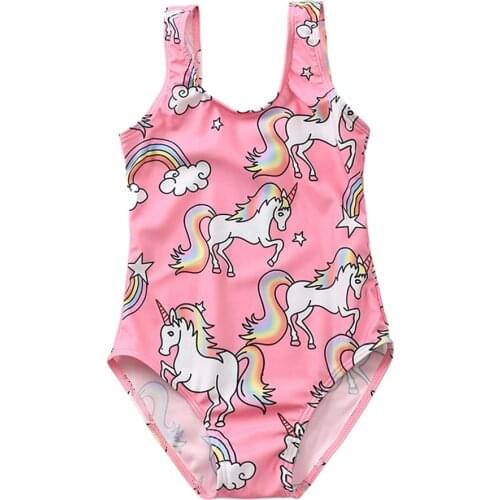 New Unicorn For 2~14Y Girls Swimwear Girl swimsuit one piece Children Swimsuit Kids Tankini Bathing Suit Beachwear-ST129
