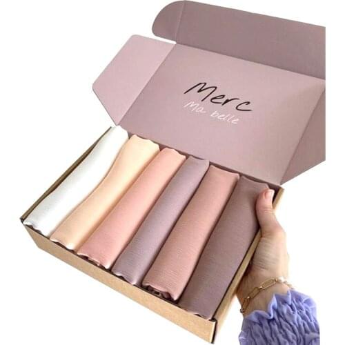 Custom logo printing muslim women scarf shawl box packaging customize hijab gift box packaging