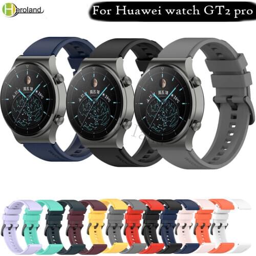 Soft Sports Silicone Watchband 22mm Strap For Huawei Watch GT 2 pro 46mm Smart Wristbands Bracelet Belt For Huawei GT1 GT2 46mm