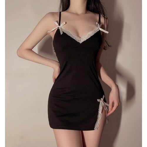 Sexy Lingerie Dress Summer Lace Sleepwear for Women Night Dress V Neck Ladies Night Wear Nightie Vintage Nightgowns Slipdress