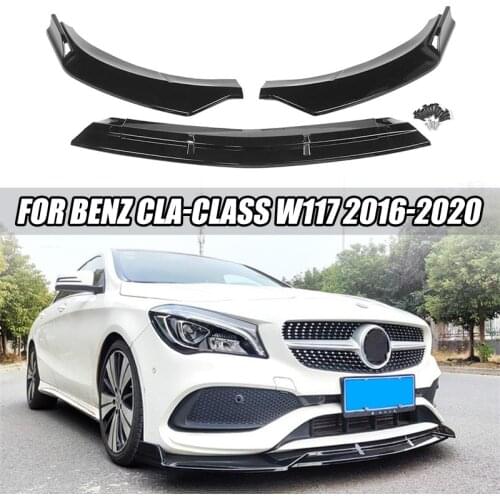 3PCS Car Front Bumper Splitter Lip Spoiler Diffuser Guard Cover Body Kit For Mercedes Benz CLA-Class W117 2016-2020