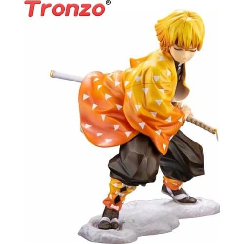 Tronzo Kimetsu no Yaiba Agatsuma Zenitsu Battle Ver PVC Figure Model Anime Demon Slayer Figurine Kitmetsu Collectible Toys Gift