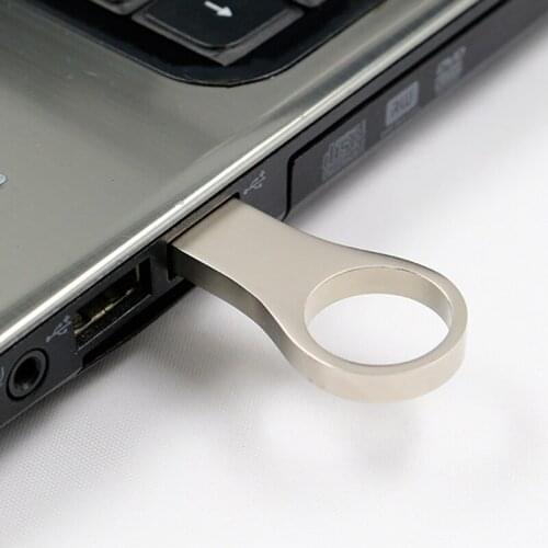 Real capacity waterproof metal silver USB Flash Drive 4GB 8GB 16GB 32GB 64GB PenDrive Key Ring Memory Flash Stick Pen Drive gift