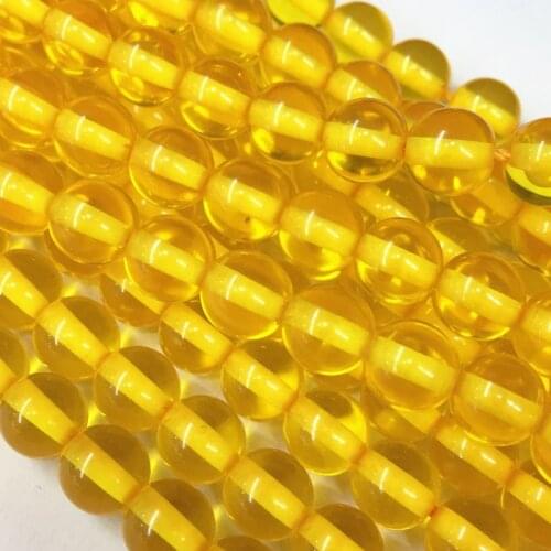 Yellow Bodhi Bead Resin Ambers Prayer Loose Round Spacer Beads Faux Beeswax Acrylic Plate DIY Jewelry Making Finding 15inch A211