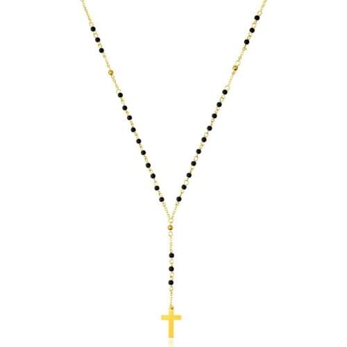 Women Christian Virgin Cross Pendant Necklace Religion Rosary Beads Long Chain Necklace Catholic Religious Jewelry