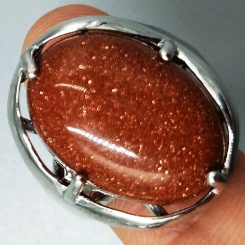 Free Shipping Women Fashion Jewelry Gold Stone Oval Women Men Bead Ring 6.5~12" US Adjust C5277