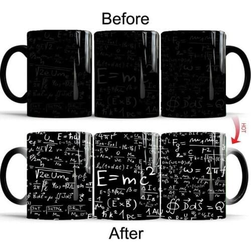 1Pcs New 350ml Physical Mathematical Formula Color Changing Mugs Ceramic Cups Milk Cups Coffee Mugs Gift for Children Friends