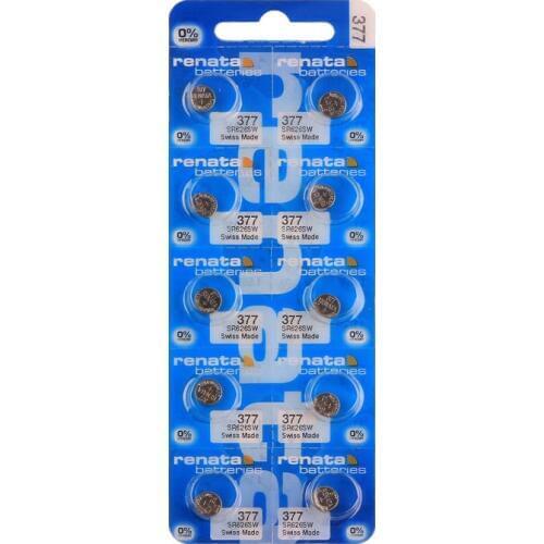 10Pcs/pack Renata LONG LASTING 377 SR626SW SR626 V377 AG4 Watch Battery Silver Oxide Button Cell Batteries