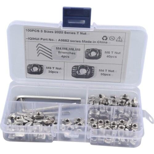 100/120/160//180/240/360 Pcs Car Supplies 3 Specifications European Standard T Nut Slider Nut Aluminum Profile Nut Repair Tool