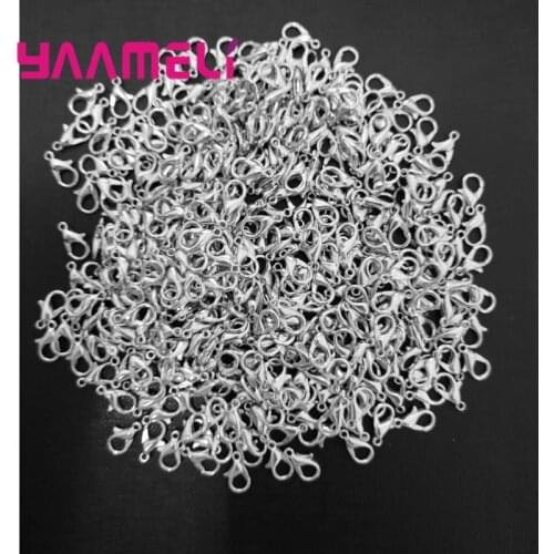 100PCS Bulk Jewelry Findings Genuine 925 Sterling Silver Lobster Clasp 925 Stamped Fittings Connector Components
