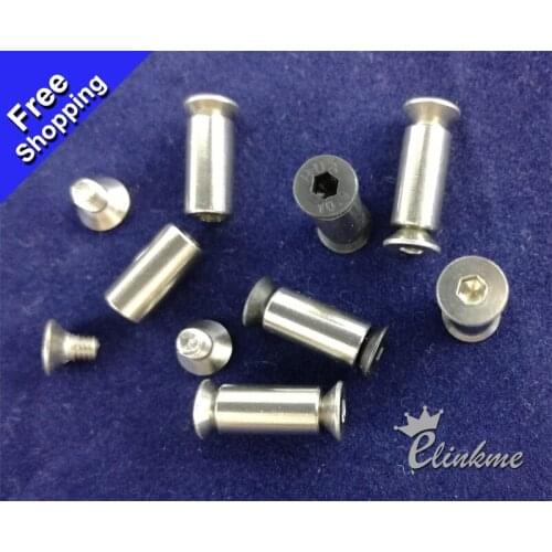 6pcs/lot,19MM stainless steel Knife Handle hex Screws Suitable for 5mm hole black ,free shipping(EAM)