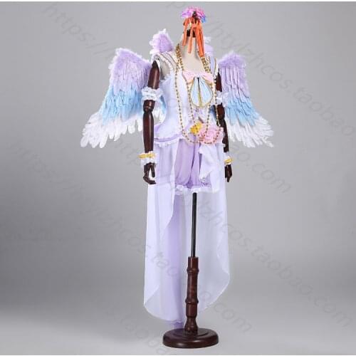Anime! Love live! Kousaka Honoka March White Valentines Day Angel Awakening Lolita Dress Uniform Cosplay Costume Free Shipping