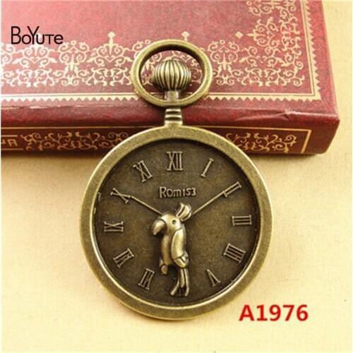 BoYuTe (10 Pieces /lot) 54*37MM Vintage Charms Clock Pendant Antique Bronze fit Bracelets Necklace Diy Metal Jewelry Making